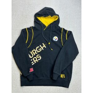 NFL Pro Line Pittsburgh Steelers Hoodie Mens Medium Black Yellow Sweatshirt